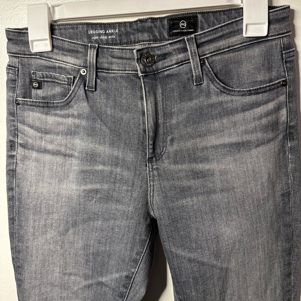 AG Adriano Goldschmied Charcoal Denim Legging Ankle Jeans